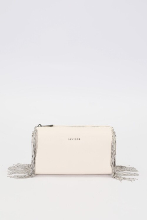 Bej Püskül Zincir Detaylı Omuz Çantası 930425