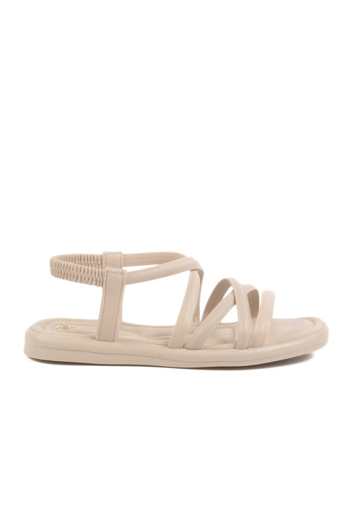 Bej İnce Taban Hafif Esnek Kadın Sandalet S-20 Z