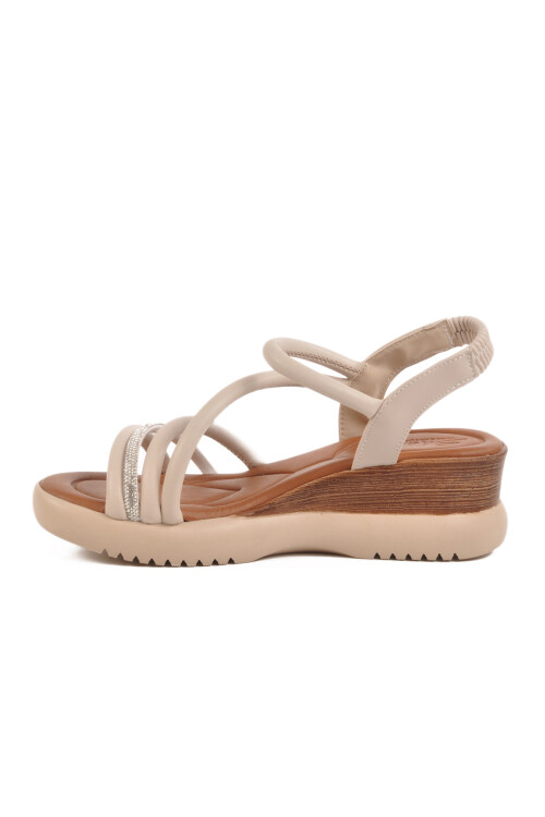 AyakmodBeige Heeled Women's Sandals T-004 Z