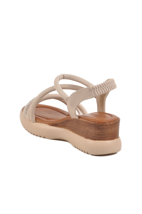 AyakmodBeige Heeled Women's Sandals T-004 Z