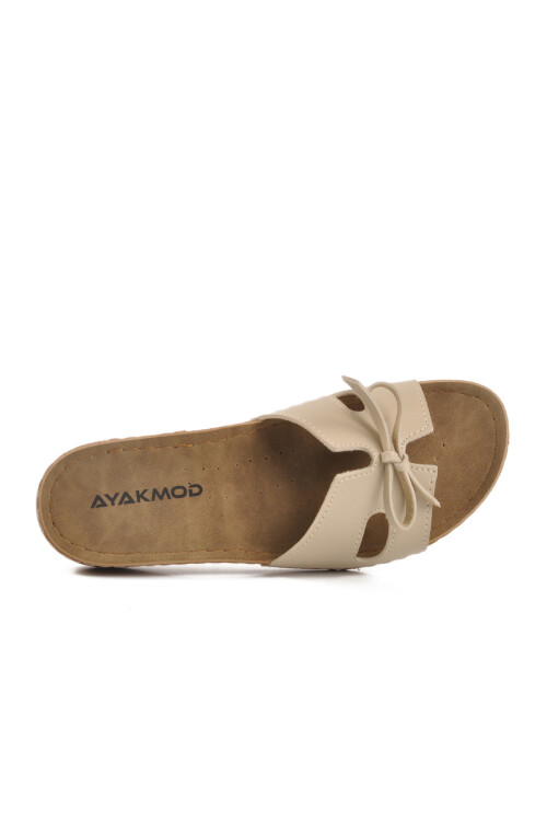 Beige Thin Sole Anatomical Womens Slippers 11-367 Z