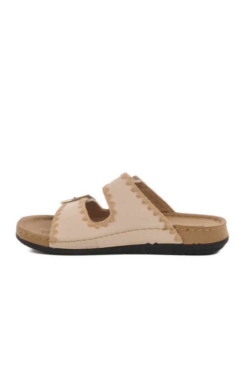 Beige Anatomic Double-Strap Womens Slippers 41.001 Z