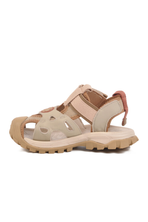 Beige Velcro Lightweight Unisex Childrens Sports Sandals 25Y614 F