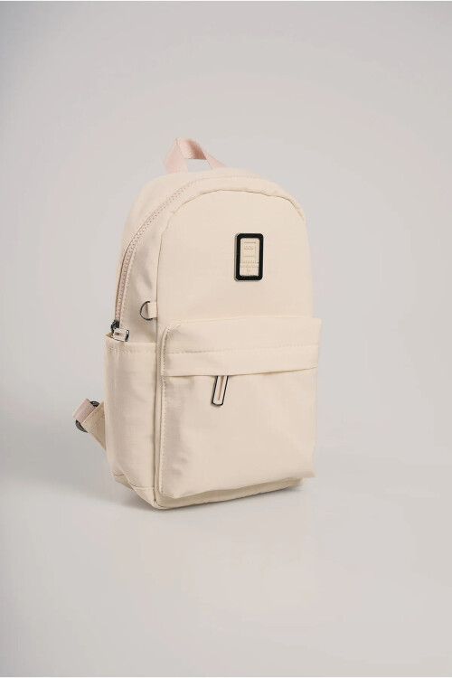 Beige Womens Textile Crossbody Backpack 17984