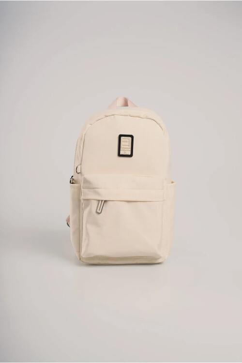 Beige Womens Textile Crossbody Backpack 17984
