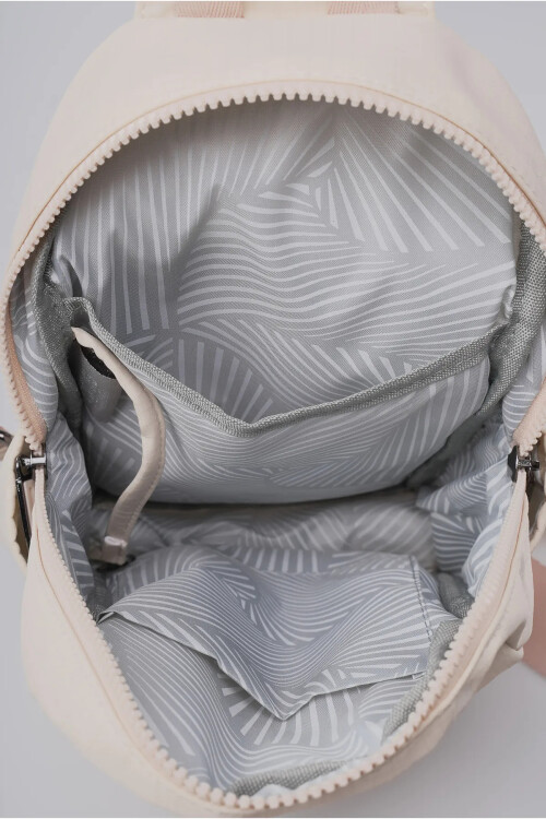 Beige Womens Textile Crossbody Backpack 17984