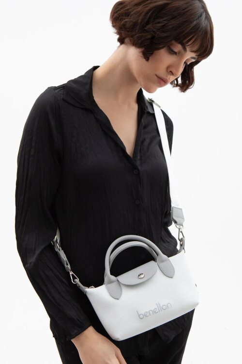 حقيبة كتف نسائية باللونين الأبيض والرمادي BNT-1601