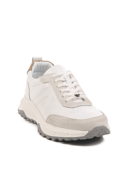 White Genuine Leather Mens Casual Shoes Ciksa M