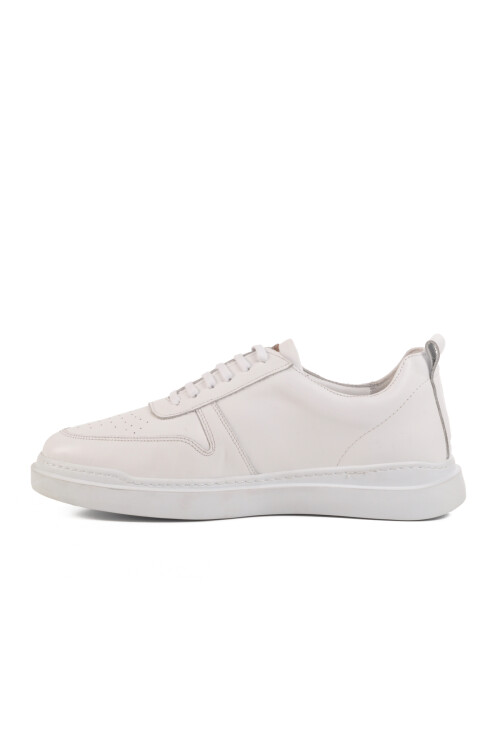 White Genuine Leather Mens Sneaker Premium 412 M