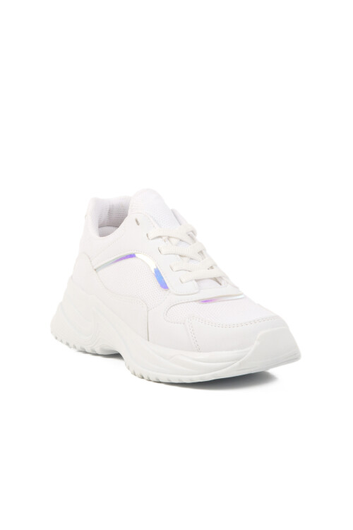 Beyaz Parlak Hafif Kadın Spor Ayakkabı 2410 G