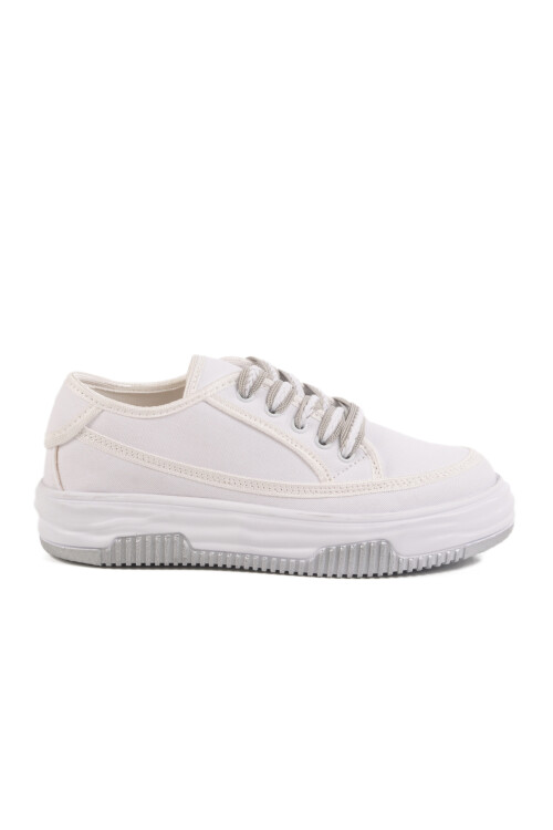 White Linen Womens Sneakers Lady 528 Z
