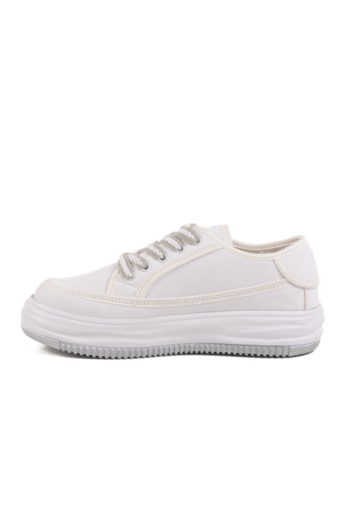 White Linen Womens Sneakers Lady 528 Z