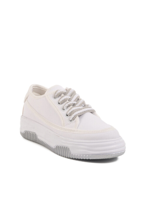 White Linen Womens Sneakers Lady 528 Z