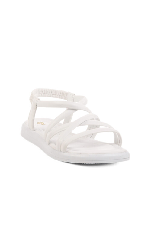 Beyaz İnce Taban Hafif Esnek Kadın Sandalet S-20 Z