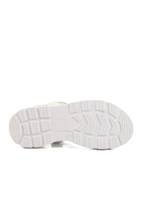 Beyaz Taşlı Kadın Sandalet T-005 Z