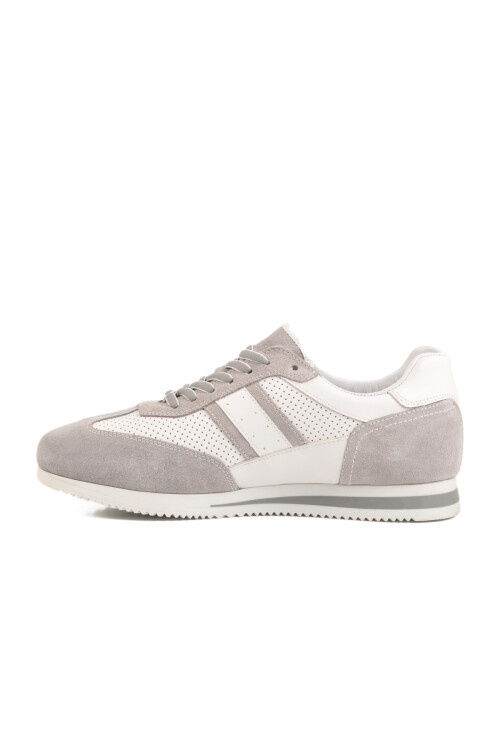 Gray Genuine Leather Mens Sneakers 4Y1546-7811 M