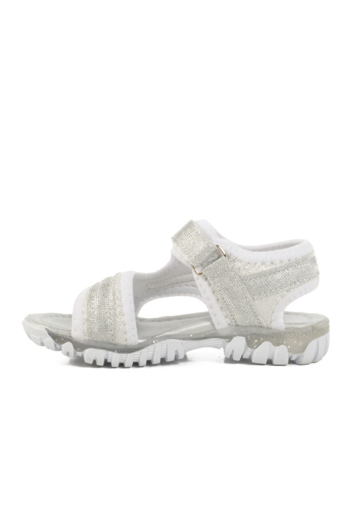 Silver Glitter Velcro Orthopedic Girls Sports Sandals 25T104 P