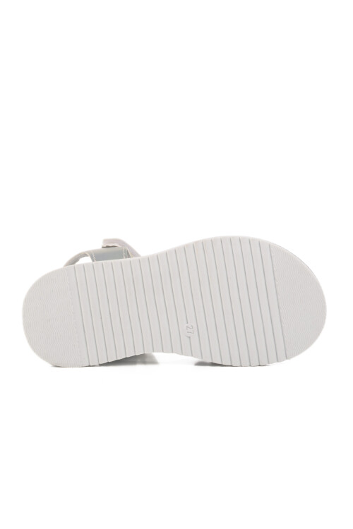 Silver Velcro Orthopedic Girls Sandals 25T105 P