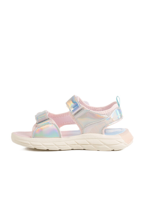 Silver Velcro Anatomic Lightweight Girls Sandals 1946 F