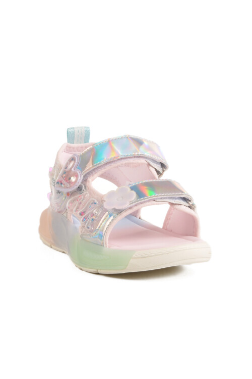 Silver Velcro Anatomic Lightweight Girls Sandals 1946 F