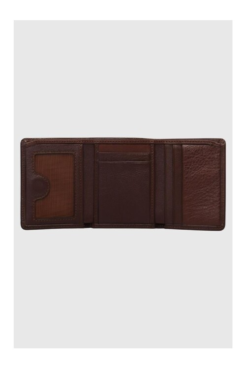 Brown Genuine Leather Magnetic Men's Wallet 1414