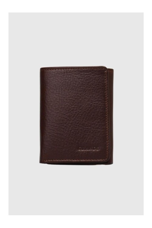 Brown Genuine Leather Magnetic Men's Wallet 1414