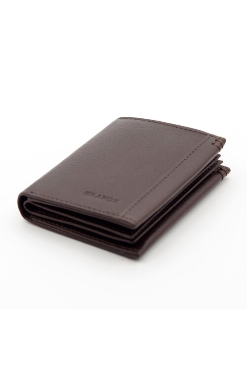 Brown Genuine Leather Mens Wallet 1726