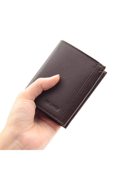 Brown Genuine Leather Mens Wallet 1726