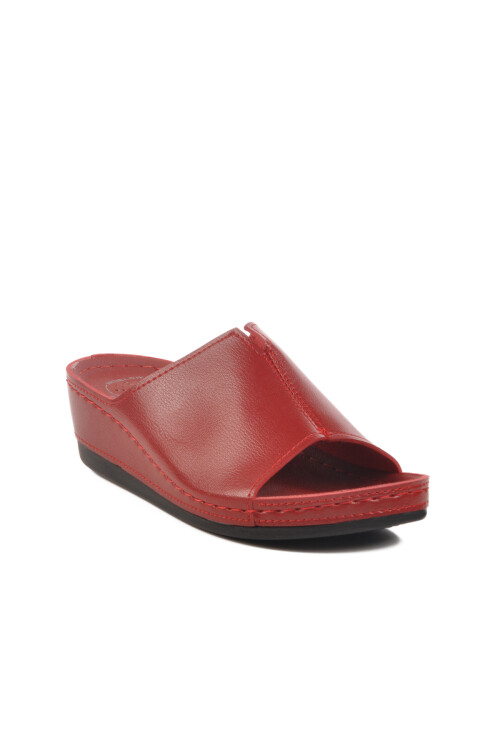Red Anatomical Wedge Heel Womens Slippers 15.069 Z