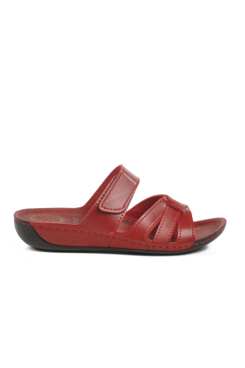 Red Velcro Anatomical Womens Slippers 16.058 Z