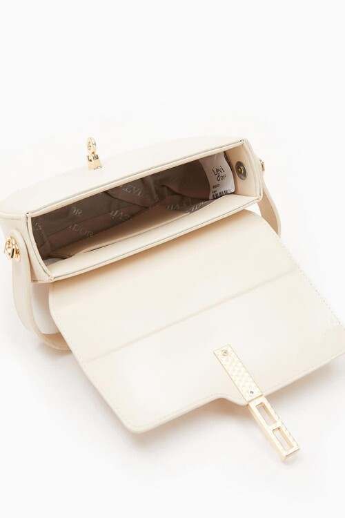 حقيبة يد وكتف نسائية كريمية 930125