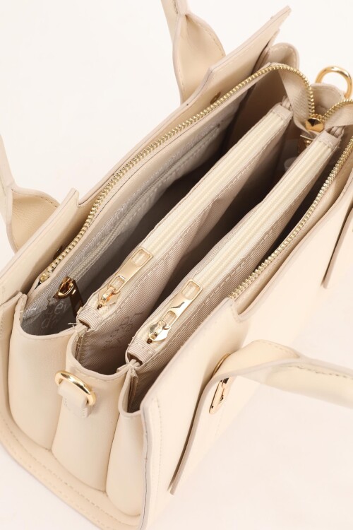 ليفيدورحقيبة يد وحقيبة كتف متعددة الأقسام باللون الكريمي 930175