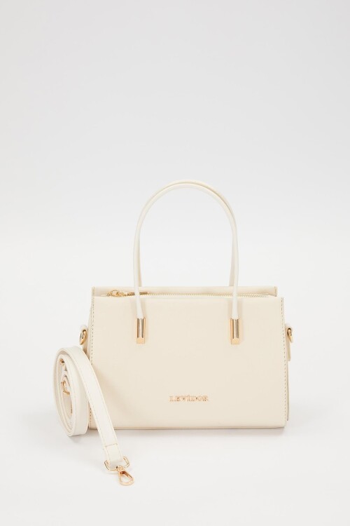 LevidorCream Hidden Pocket Detailed Women's Hand and Shoulder Bag 930257