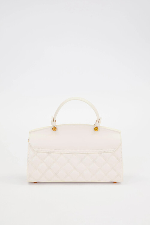 Cream Diamond Pattern Shoulder Bag 930295