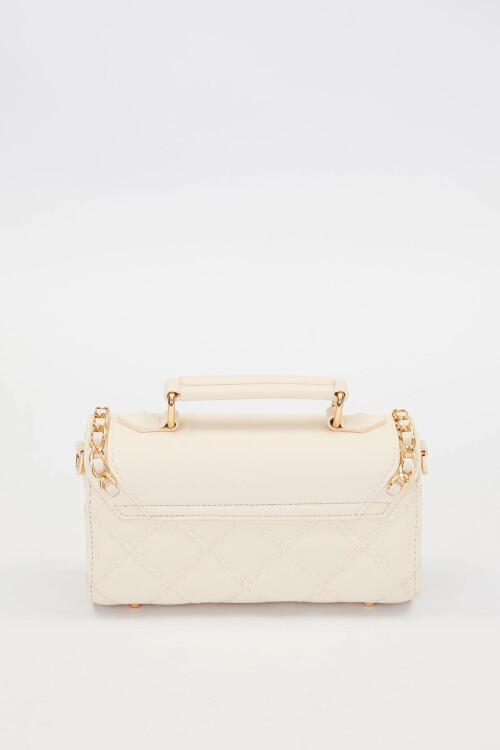 حقيبة كتف كريمية بحلقة معدنية 930427