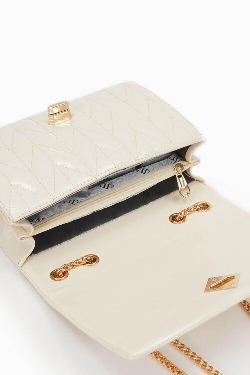 Cream Patent Leather Womens Shoulder Bag 930075