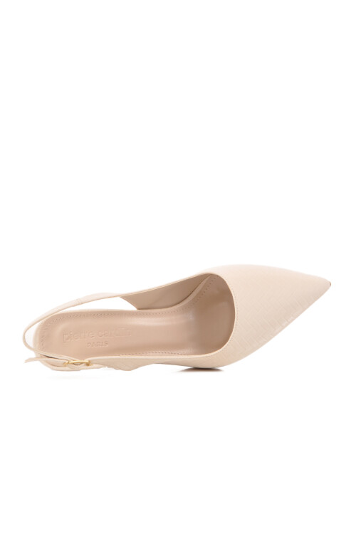 Krem İnce Topuklu Kadın Abiye Ayakkabı PC-54539 Z