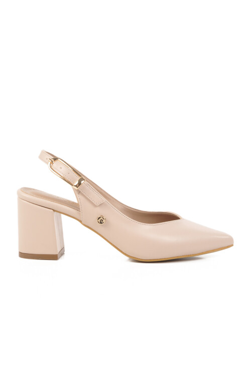 Krem Topuklu Kadın Abiye Ayakkabı PC-54706 Z