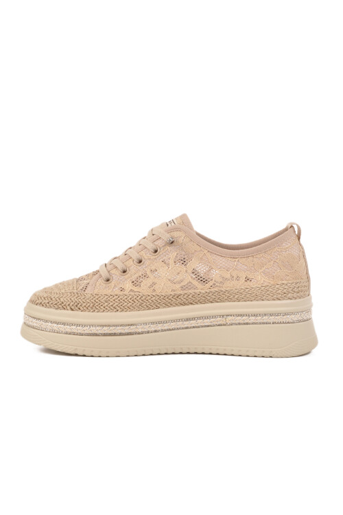 Cream Anatomical Knitted Womens Casual Shoes B237 Z