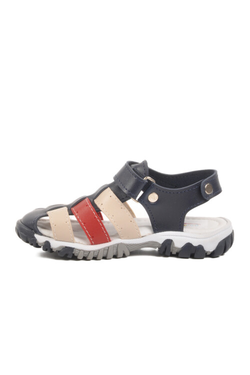 Navy Blue Red Velcro Boys Sports Sandals 173101 P