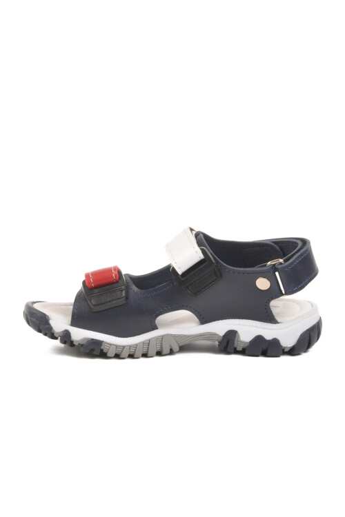 Navy Blue Red Velcro Boys Sports Sandals 173110 P