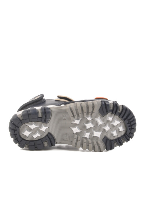 Navy Blue Orange Velcro Boys Sports Sandals 173110 P
