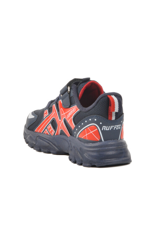 Navy Blue Red Velcro Mesh Boys Sports Shoes 2540 F
