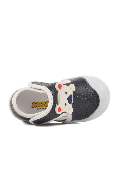 Navy Blue Velcro Orthopedic Unisex Baby Shoes 25T101 İA