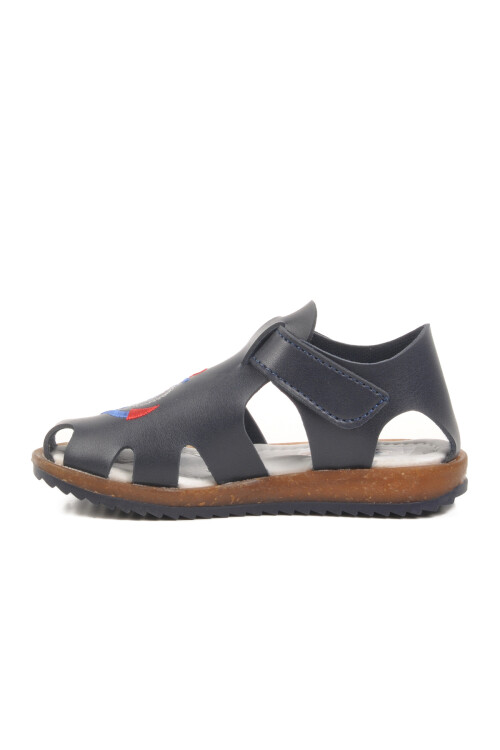 AyakmodNavy Blue Velcro Lightweight Boy's Sandals 17372 P