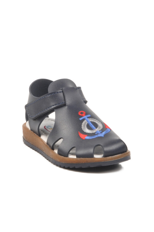 AyakmodNavy Blue Velcro Lightweight Boy's Sandals 17372 P
