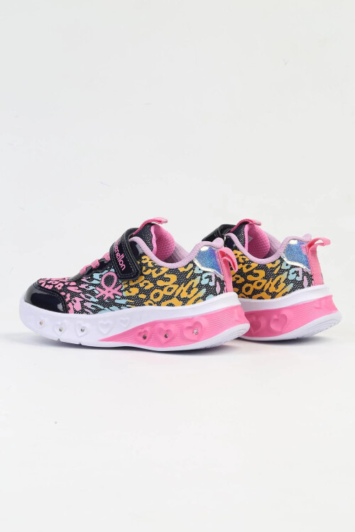 Lacivert Cırtlı Işıklı Kız Çocuk Spor Ayakkabı BNI-10125 P