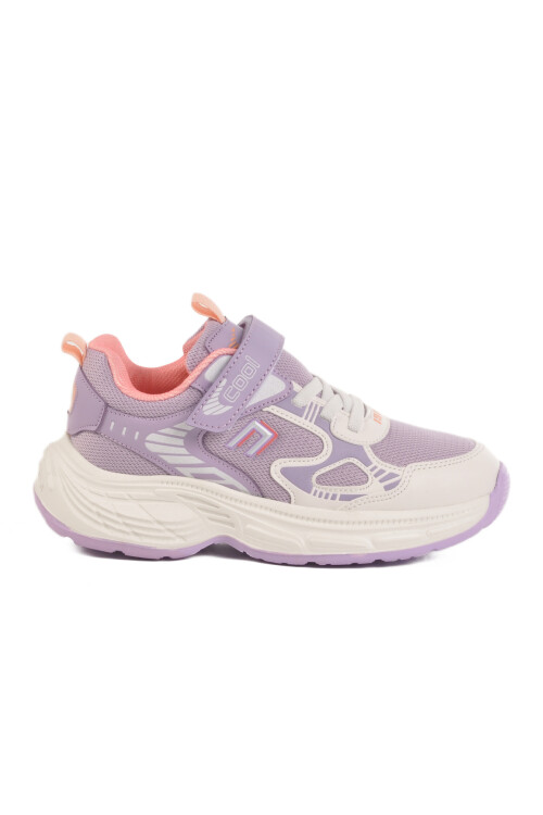 Lilac Velcro Mesh Lightweight Girls Sneakers Dian F