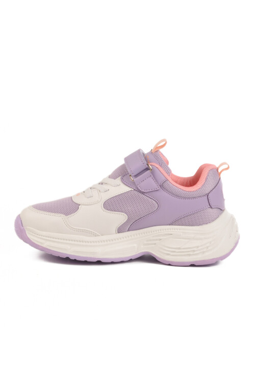 Lilac Velcro Mesh Lightweight Girls Sneakers Dian F