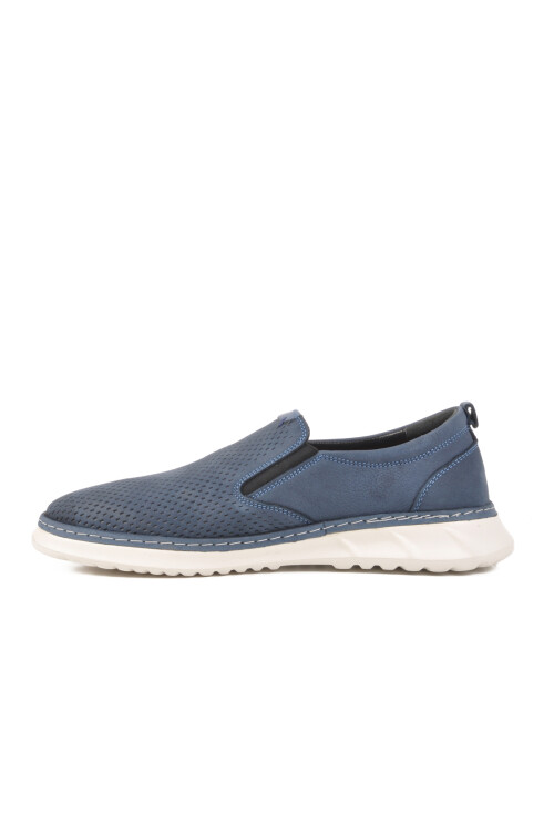 Blue Nubuck Genuine Leather Mens Casual Shoes 2Y0924-8488 M